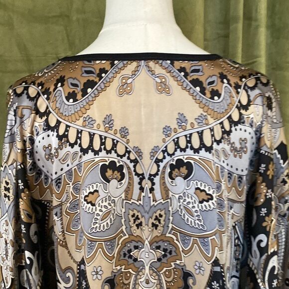 Amour de pin up silk Elegant Multicolor Patterned tunic, M - Picture 7 of 9